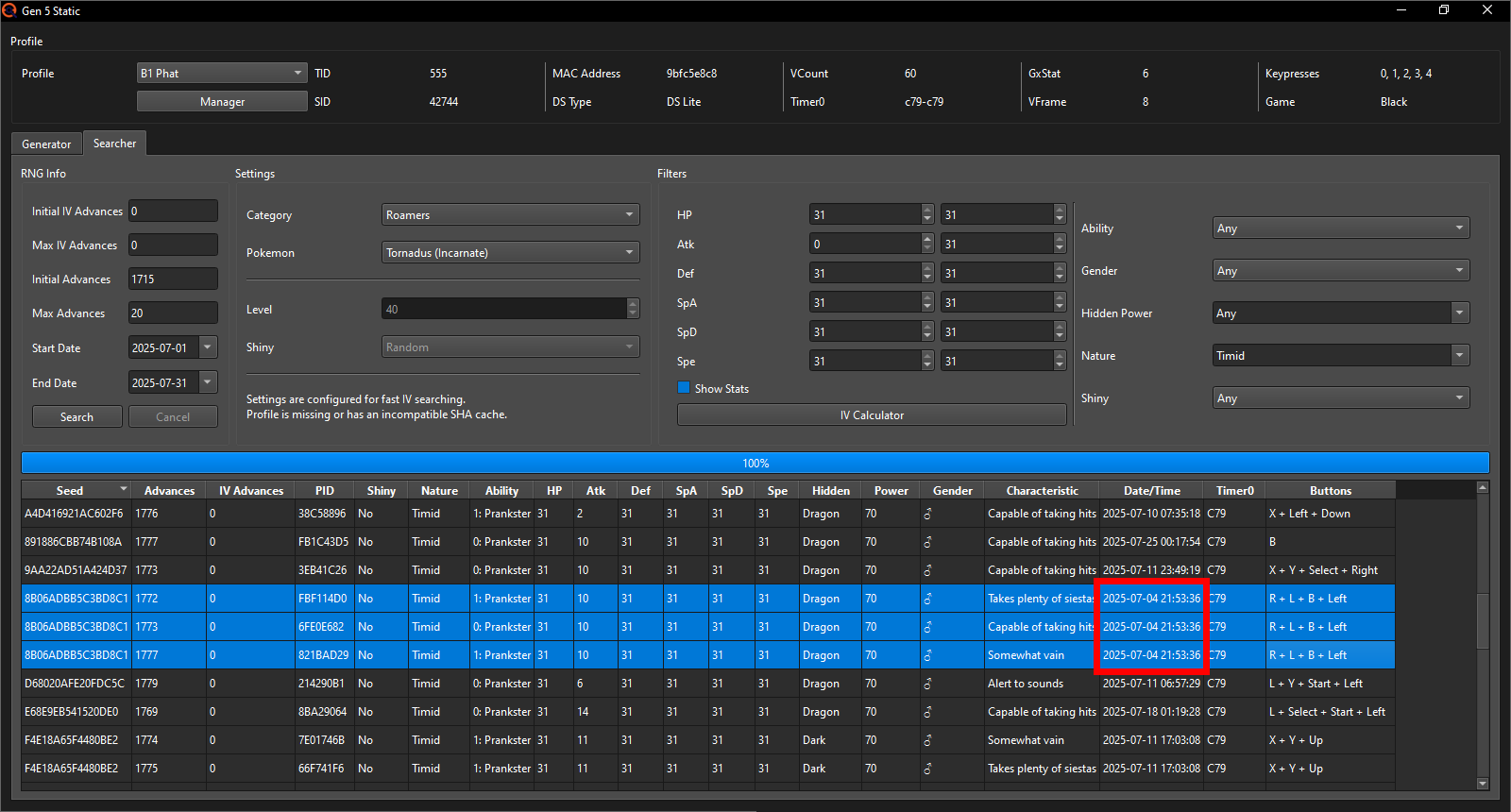 Pay attention to the date and time!